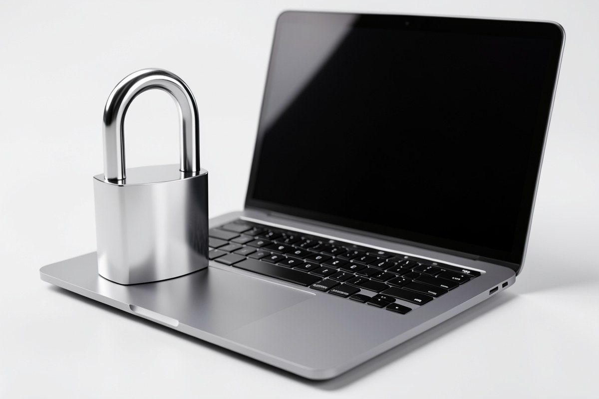 A padlock on a laptop keyboard, representing data security and privacy.